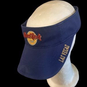Hard Rock Cafe Las Vegas Visor #79177 EUC Blue/Gold